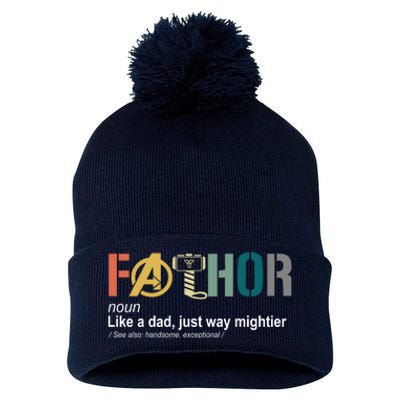 Fathor Definition Father's Day Gift Viking Hero Pom Pom 12in Knit Beanie