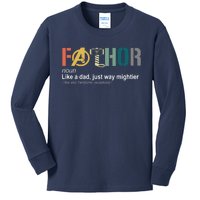 Fathor Definition Father's Day Gift Viking Hero Kids Long Sleeve Shirt