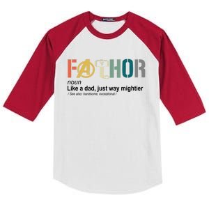 Fathor Definition Father's Day Gift Viking Hero Kids Colorblock Raglan Jersey