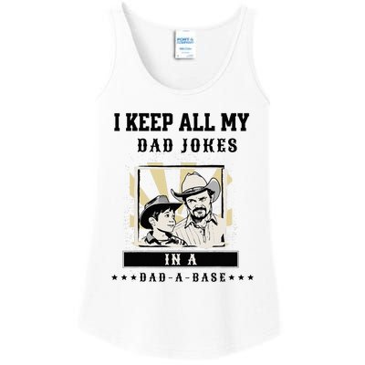 Fathers Day Funny Dad Jokes In Dad A Base Vintage Ladies Essential Tank