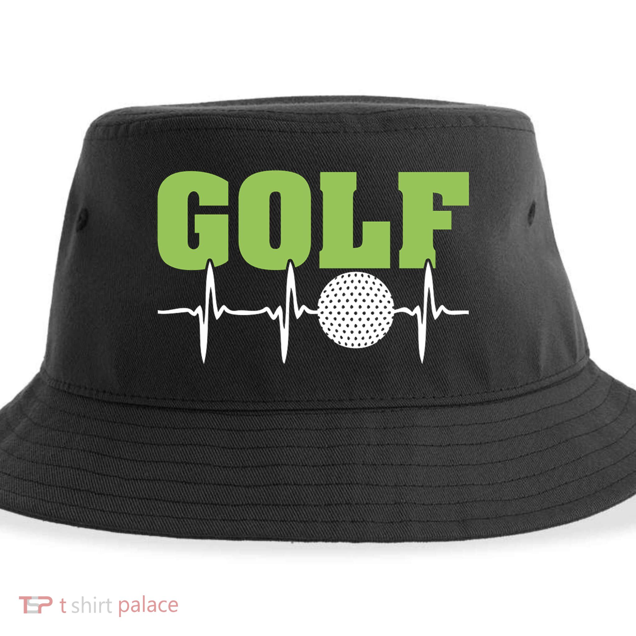 Father's Day Funny Heartbeat Golf Gift For Dad Sustainable Bucket Hat