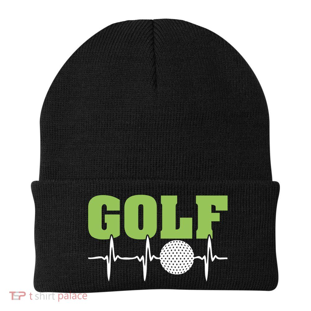 Father's Day Funny Heartbeat Golf Gift For Dad Beanie