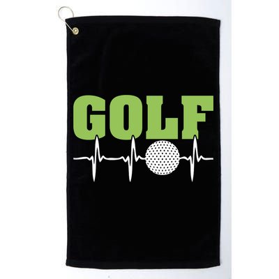 Father's Day Funny Heartbeat Golf Gift For Dad Golf Towel
