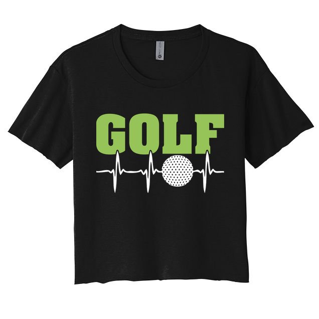 Father's Day Funny Heartbeat Golf Gift For Dad Crop Top