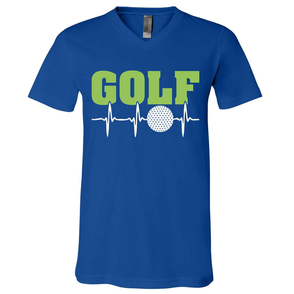 Father's Day Funny Heartbeat Golf Gift For Dad V-Neck T-Shirt
