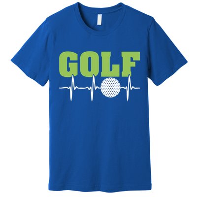 Father's Day Funny Heartbeat Golf Gift For Dad Premium T-Shirt