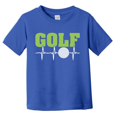Father's Day Funny Heartbeat Golf Gift For Dad Toddler T-Shirt
