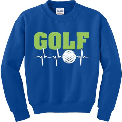 Father's Day Funny Heartbeat Golf Gift For Dad Kids Sweatshirt