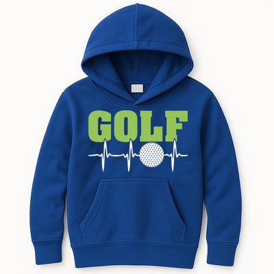 Father's Day Funny Heartbeat Golf Gift For Dad Kids Hoodie
