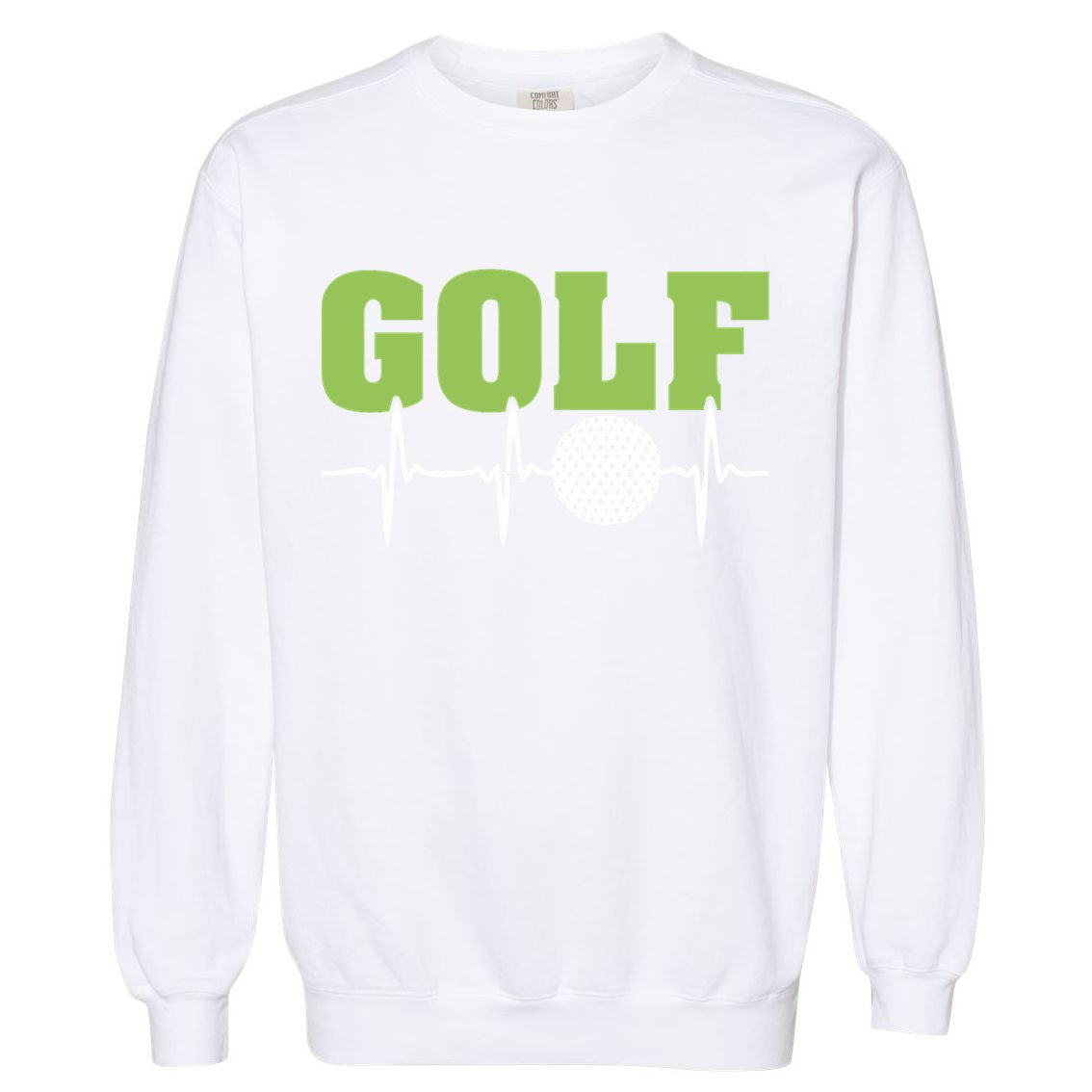Father's Day Funny Heartbeat Golf Gift For Dad Garment-Dyed Sweatshirt