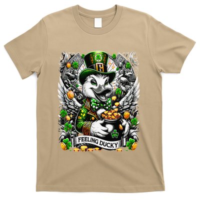 Feeling Ducky Funny Irish St PatrickS Day Lucky Duck T-Shirt
