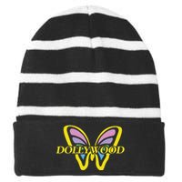 Funny Dollywood Striped Beanie with Solid Band