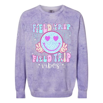 Field Day Field Trip Vibes Fun Day Groovy Teacher Student Colorblast Crewneck Sweatshirt