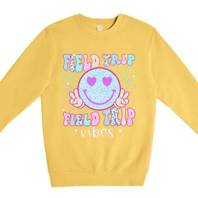 Field Day Field Trip Vibes Fun Day Groovy Teacher Student Premium Crewneck Sweatshirt