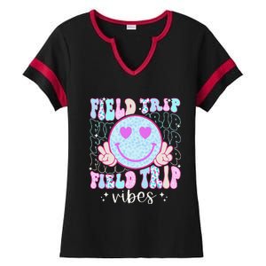 Field Day Field Trip Vibes Fun Day Groovy Teacher Student Ladies Halftime Notch Neck Tee