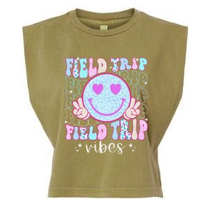 Field Day Field Trip Vibes Fun Day Groovy Teacher Student Garment-Dyed Women's Muscle Tee