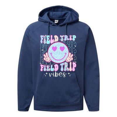 Field Day Field Trip Vibes Fun Day Groovy Teacher Student Performance Fleece Hoodie