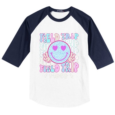 Field Day Field Trip Vibes Fun Day Groovy Teacher Student Baseball Sleeve Shirt