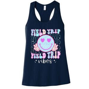 Field Day Field Trip Vibes Fun Day Groovy Teacher Student Women's Racerback Tank