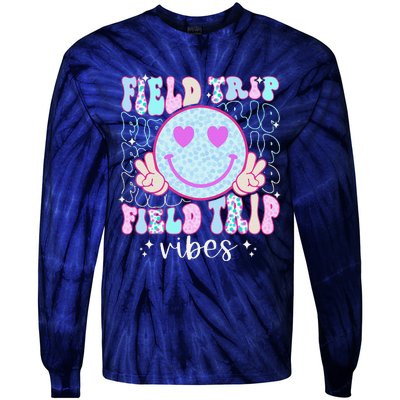 Field Day Field Trip Vibes Fun Day Groovy Teacher Student Tie-Dye Long Sleeve Shirt