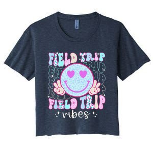 Field Day Field Trip Vibes Fun Day Groovy Teacher Student Women's Crop Top Tee