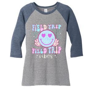 Field Day Field Trip Vibes Fun Day Groovy Teacher Student Women's Tri-Blend 3/4-Sleeve Raglan Shirt