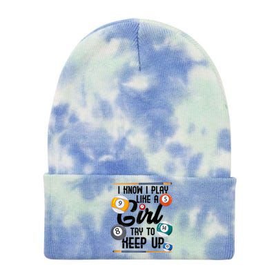 Father's Day Funny Artistic Billiards Gift For Dad Tie Dye 12in Knit Beanie