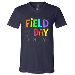 Field Day Fun Day Funny For Teacher Field Day 2024 V-Neck T-Shirt