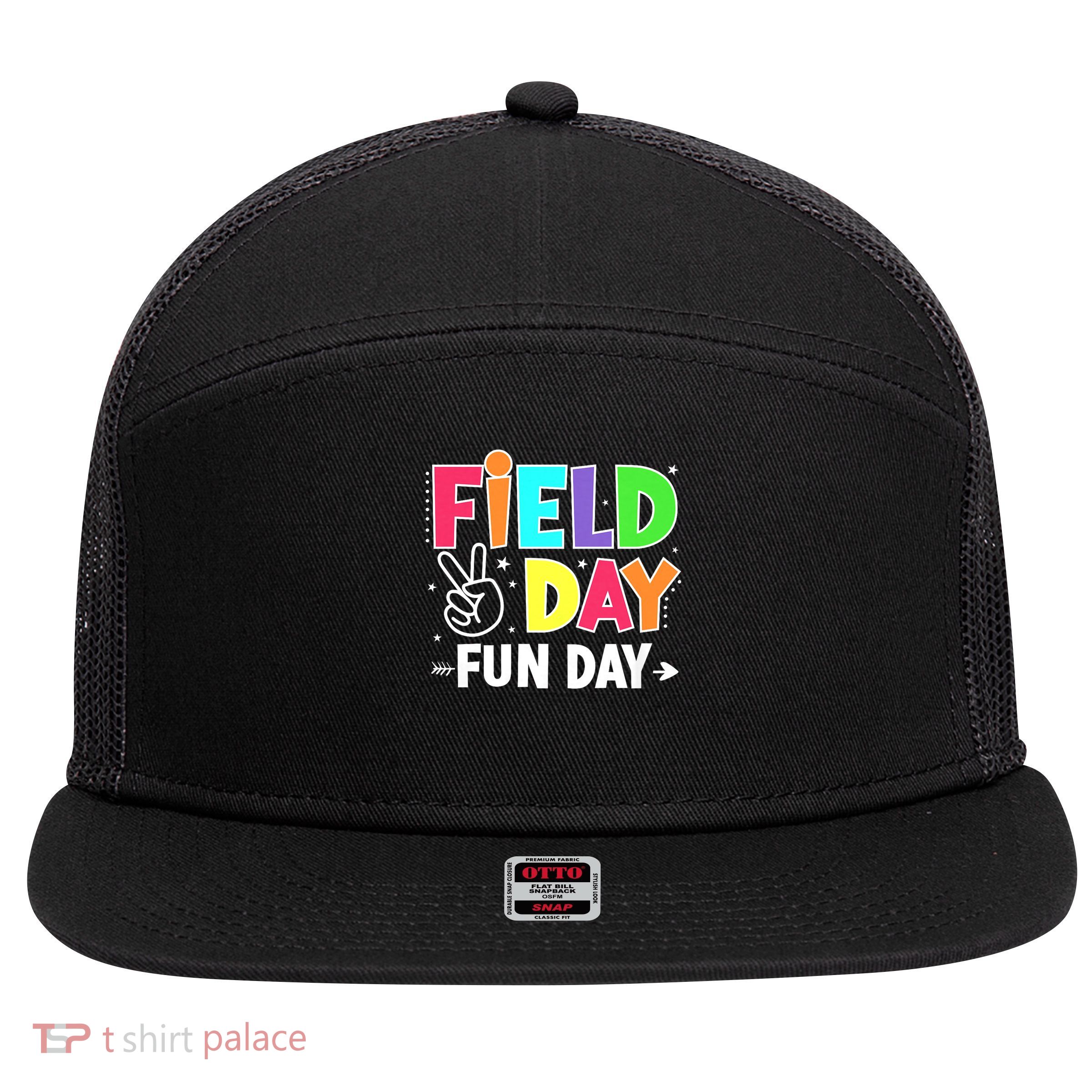 Field Day Fun Day Funny For Teacher Kids Field Day 2025 7 Panel Mesh Trucker Snapback Hat