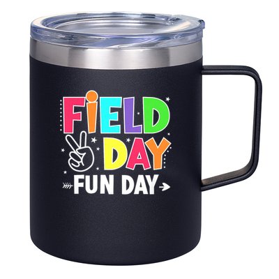 Field Day Fun Day Funny For Teacher Kids Field Day 2025 12oz Stainless Steel Coffee Mug
