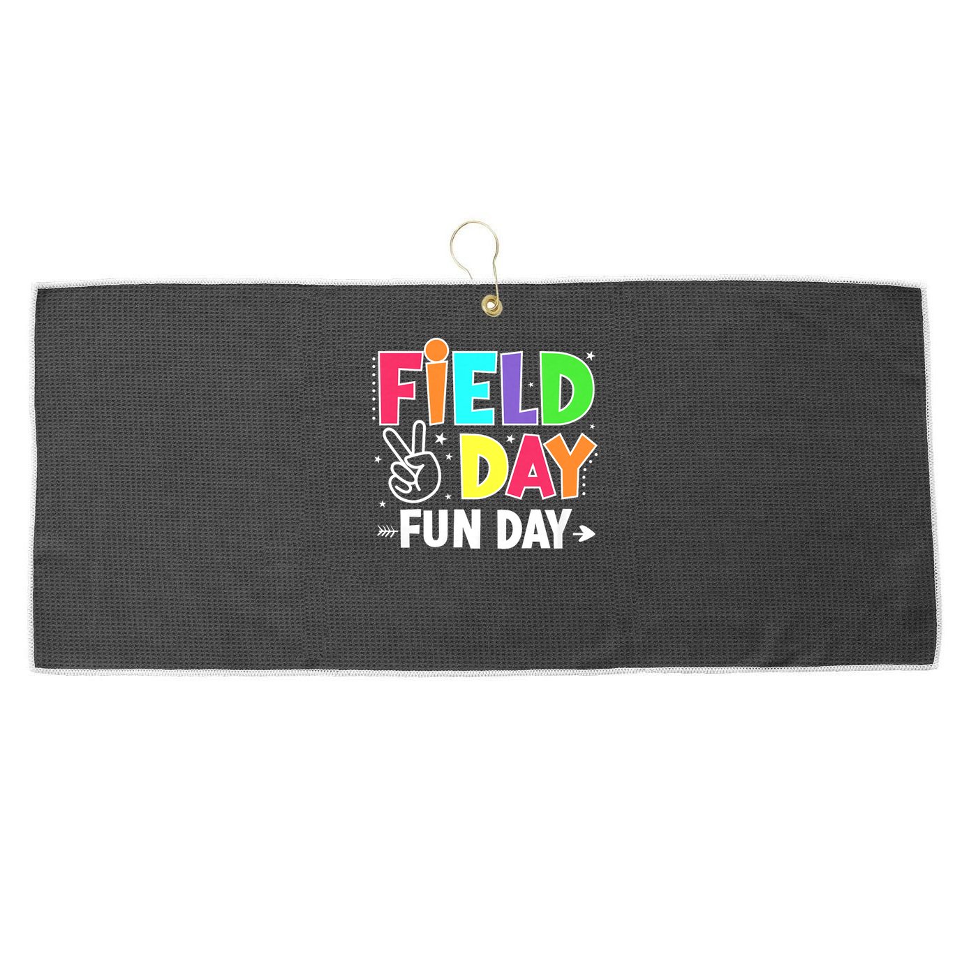 Field Day Fun Day Funny For Teacher Kids Field Day 2025 Large Microfiber Waffle Golf Towel