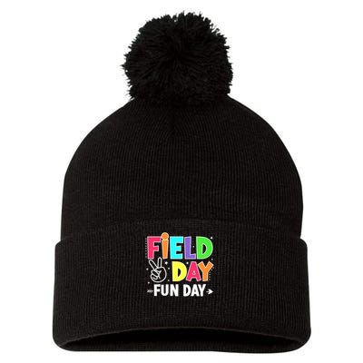 Field Day Fun Day Funny For Teacher Kids Field Day 2025 Pom Pom 12in Knit Beanie