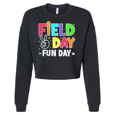 Field Day Fun Day Funny For Teacher Kids Field Day 2025 Cropped Pullover Crew