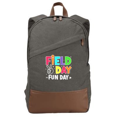 Field Day Fun Day Funny For Teacher Kids Field Day 2025 Cotton Canvas Backpack