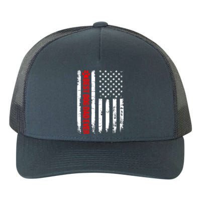 Funny Dad Fathers Day Dog Dad Ever American Flag Gift Yupoong Adult 5-Panel Trucker Hat