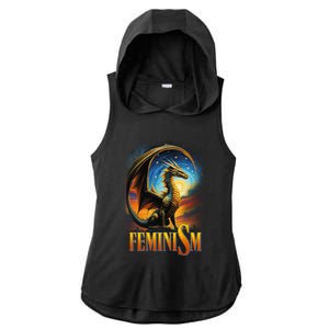 Feminism Dragon Fantasy Ladies PosiCharge Tri-Blend Wicking Draft Hoodie Tank