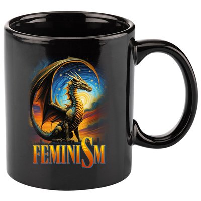 Feminism Dragon Fantasy 11oz C Handle Ceramic Mug