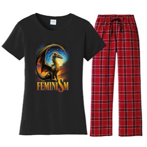 Feminism Dragon Fantasy Women's Flannel Pajama Set