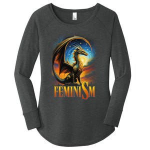 Feminism Dragon Fantasy Women's Perfect Tri Tunic Long Sleeve Shirt