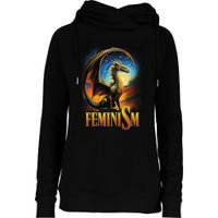 Feminism Dragon Fantasy Womens Funnel Neck Pullover Hood