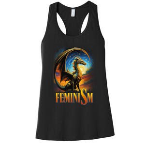 Feminism Dragon Fantasy Women's Racerback Tank