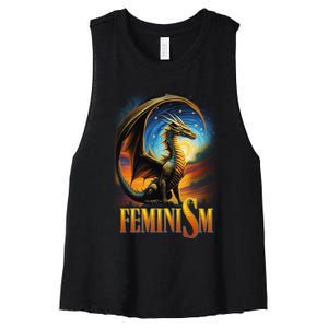 Feminism Dragon Fantasy Women's Racerback Cropped Tank