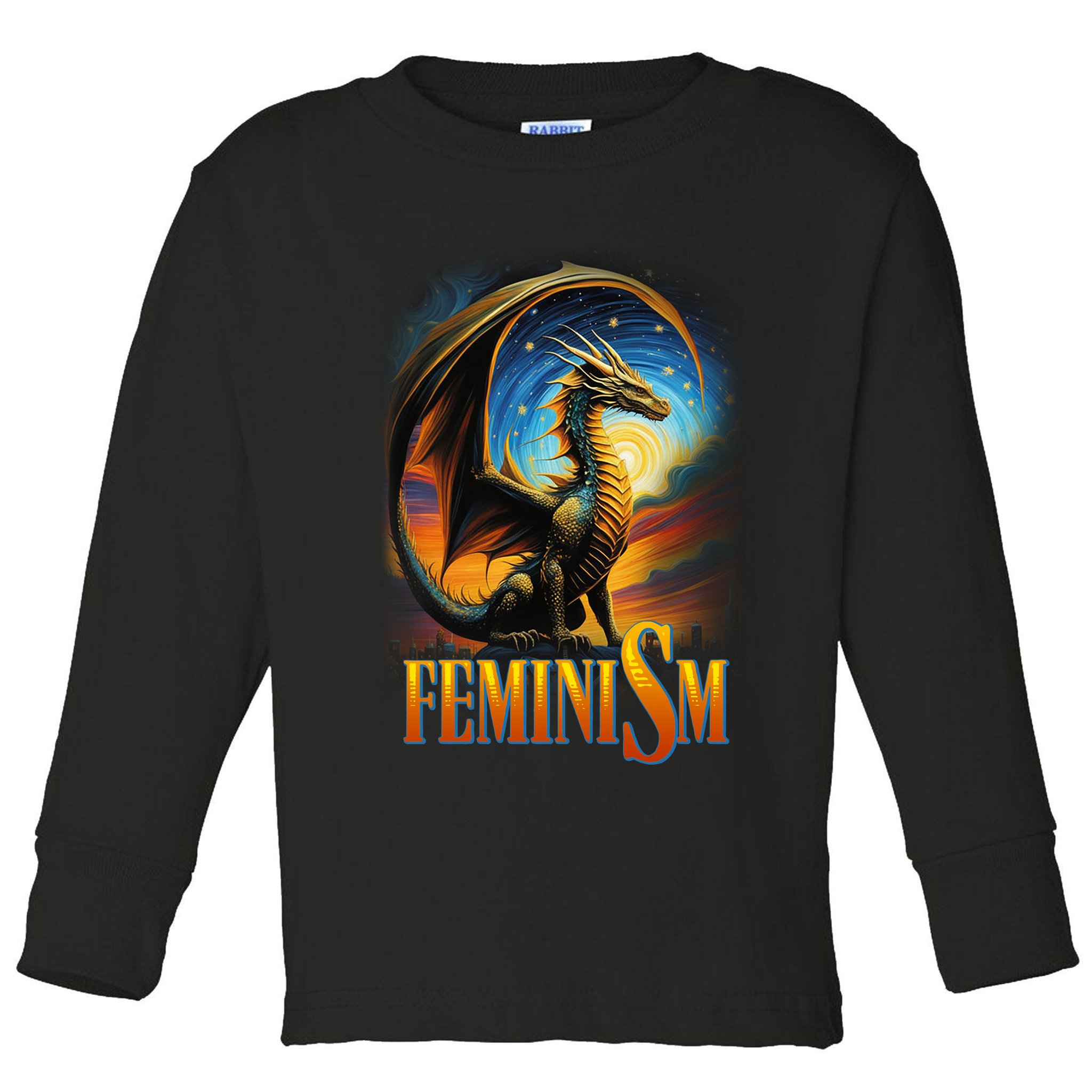 Feminism Dragon Fantasy Toddler Long Sleeve Shirt