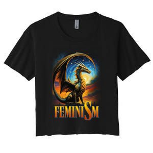 Feminism Dragon Fantasy Women's Crop Top Tee