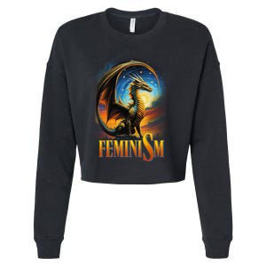 Feminism Dragon Fantasy Cropped Pullover Crew