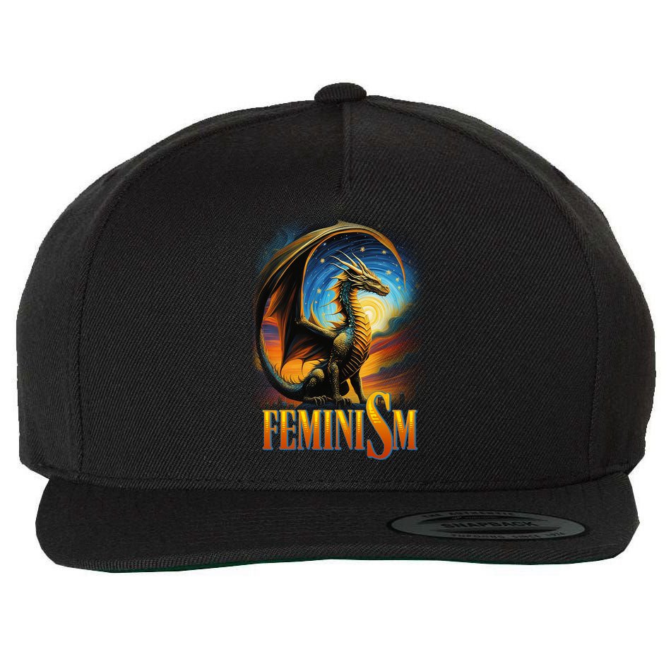 Feminism Dragon Fantasy Wool Snapback Cap