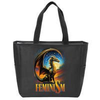 Feminism Dragon Fantasy Zip Tote Bag
