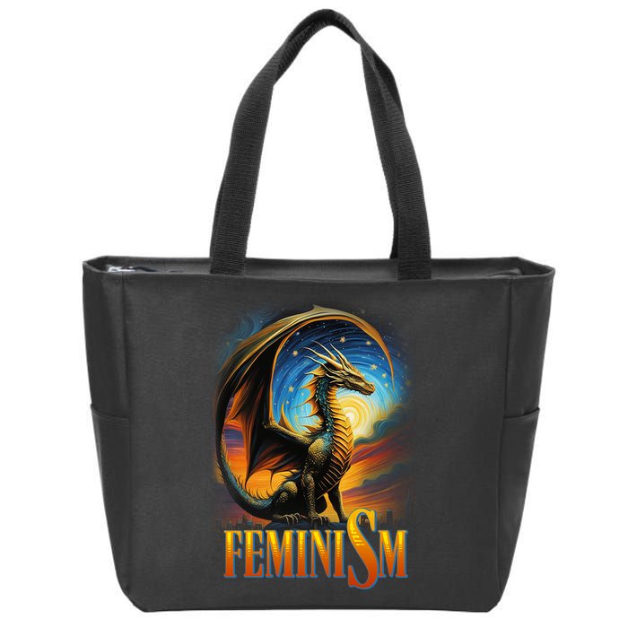 Feminism Dragon Fantasy Zip Tote Bag