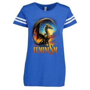 Feminism Dragon Fantasy Enza Ladies Jersey Football T-Shirt