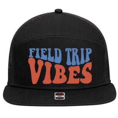 Field Day Field Trip Vibes Students 7 Panel Mesh Trucker Snapback Hat